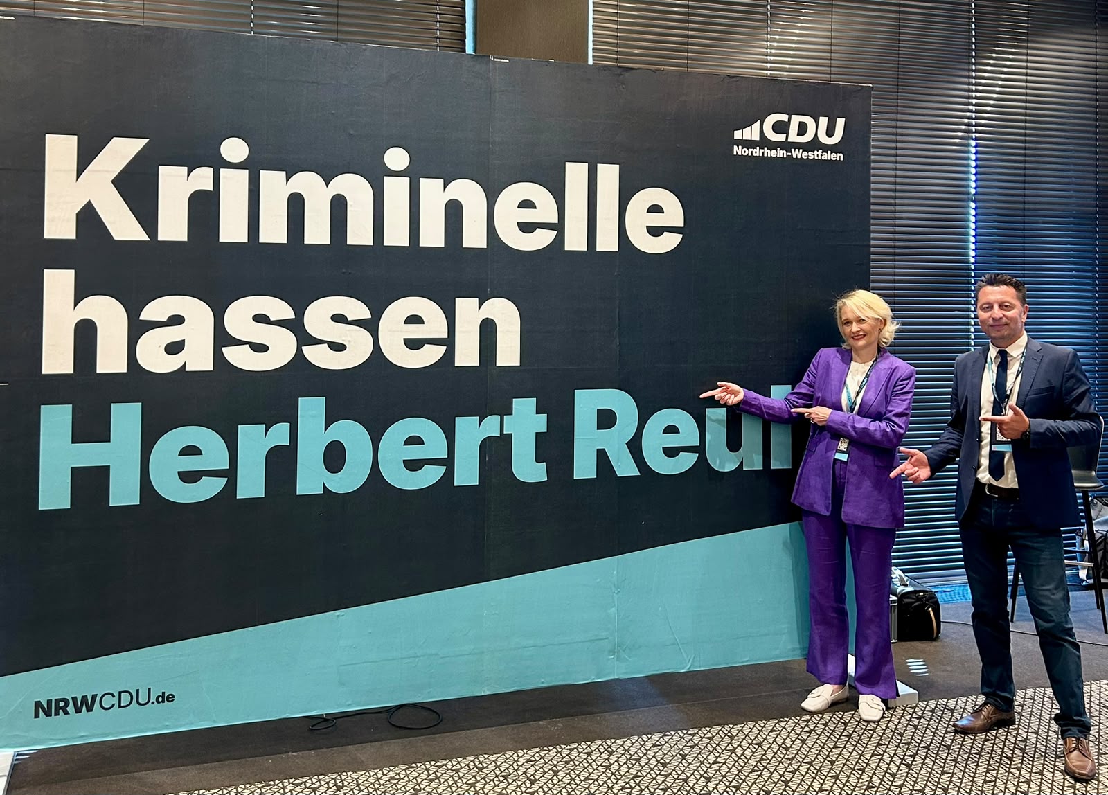 Anja Vesper, Kreisvorsitzende der CDU Wuppertal und Vorsitzende der CDU-Ratsfraktion, sowie der CDU-Landtagskandidat f�r den Wahlkreis Wuppertal I, Robert Gereci, bei der Kampagnenkonferenz der CDU Nordrhein-Westfalen. Unter dem Leitmotiv �Machen, worauf 